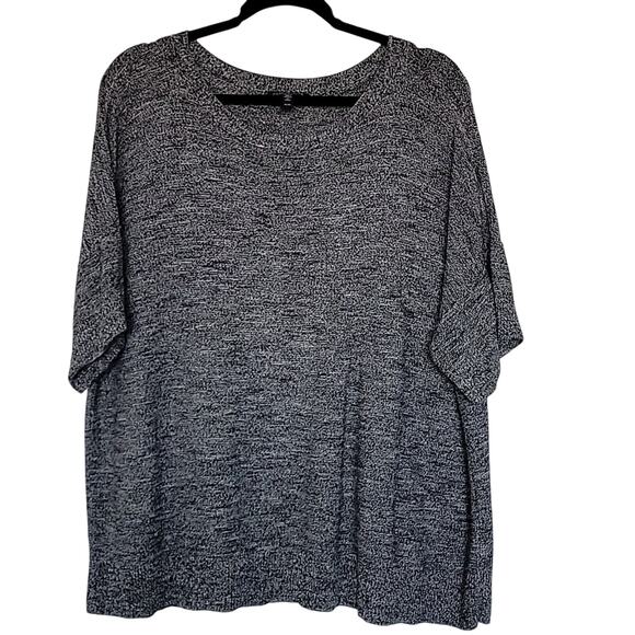 Eileen Fisher Organic Cotton Drop Shoulder Marled Sweater, XL - Picture 1 of 7